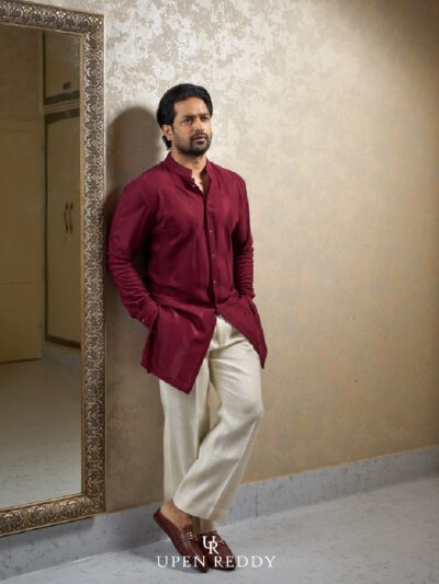 Burgundy Kurta Set